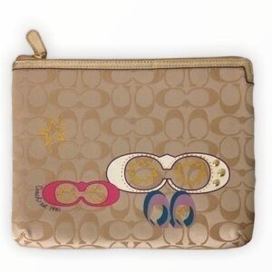COACH signature appliqué tablet case gold c